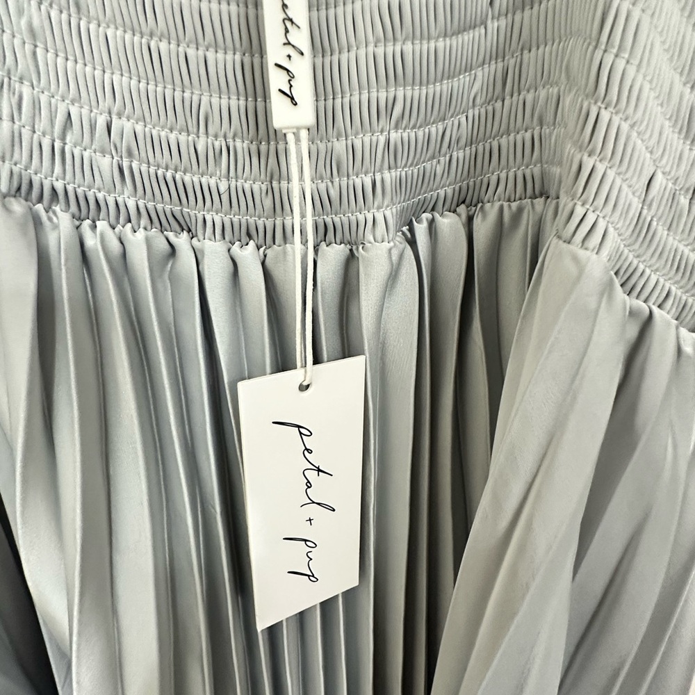 Petal & Pup Light Gray Pleated Dress